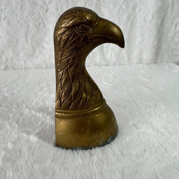 Brass Eagle Bust Paperweight Bookend 6.5" Tall Vintage Home Decor Unique - Picture 2 of 7